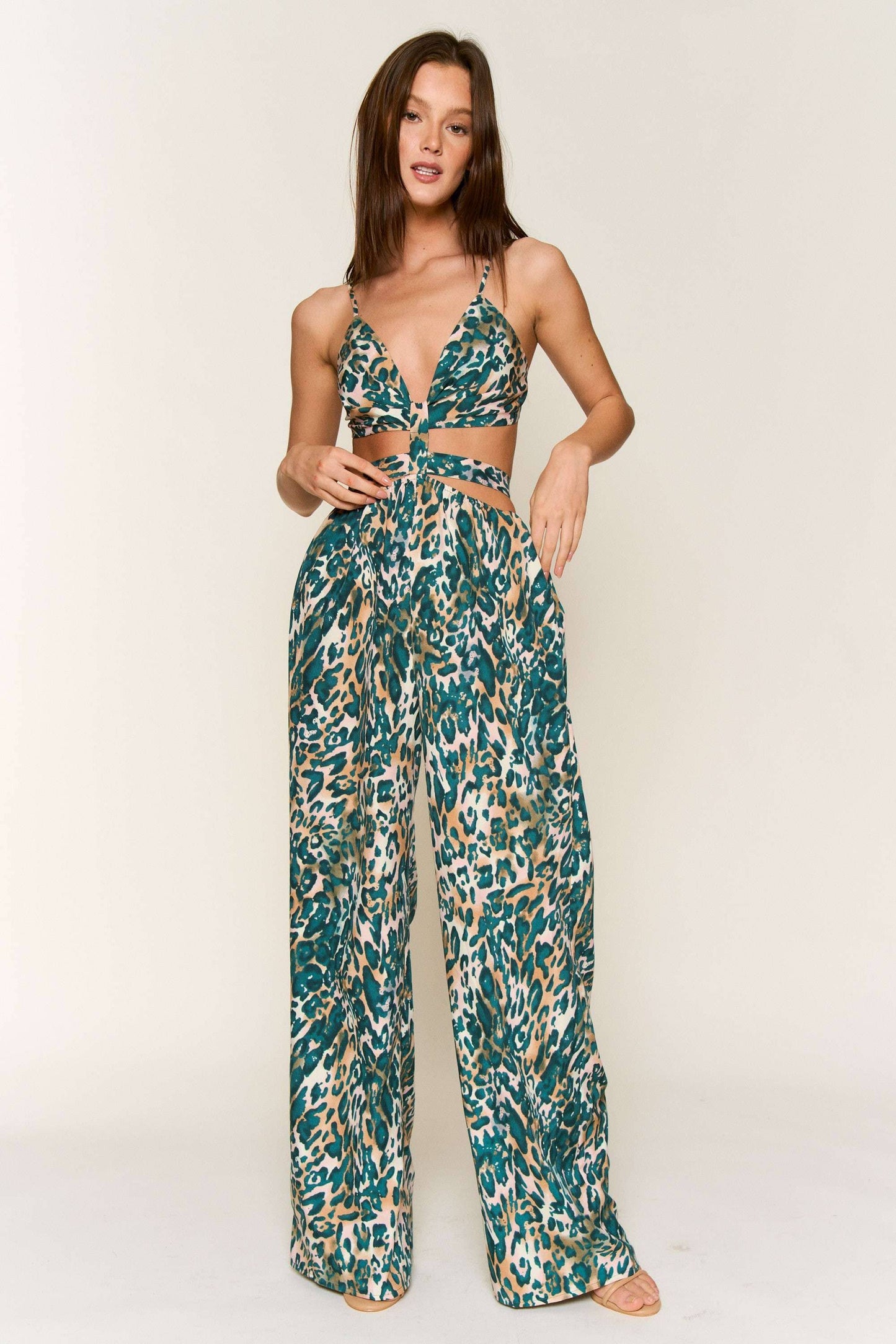 SPAGHETTI STRAP TIE BACK JUMPSUIT