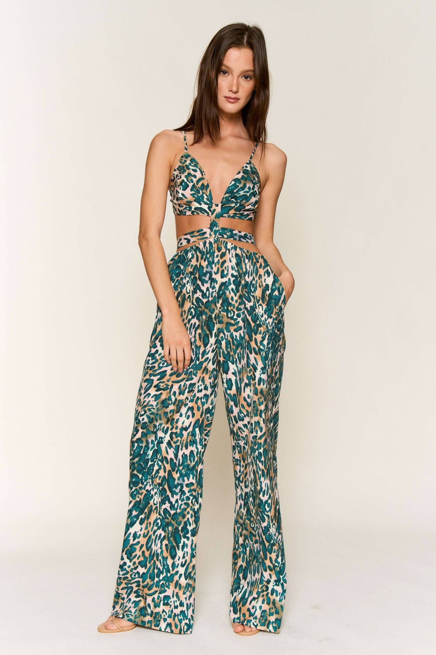 SPAGHETTI STRAP TIE BACK JUMPSUIT