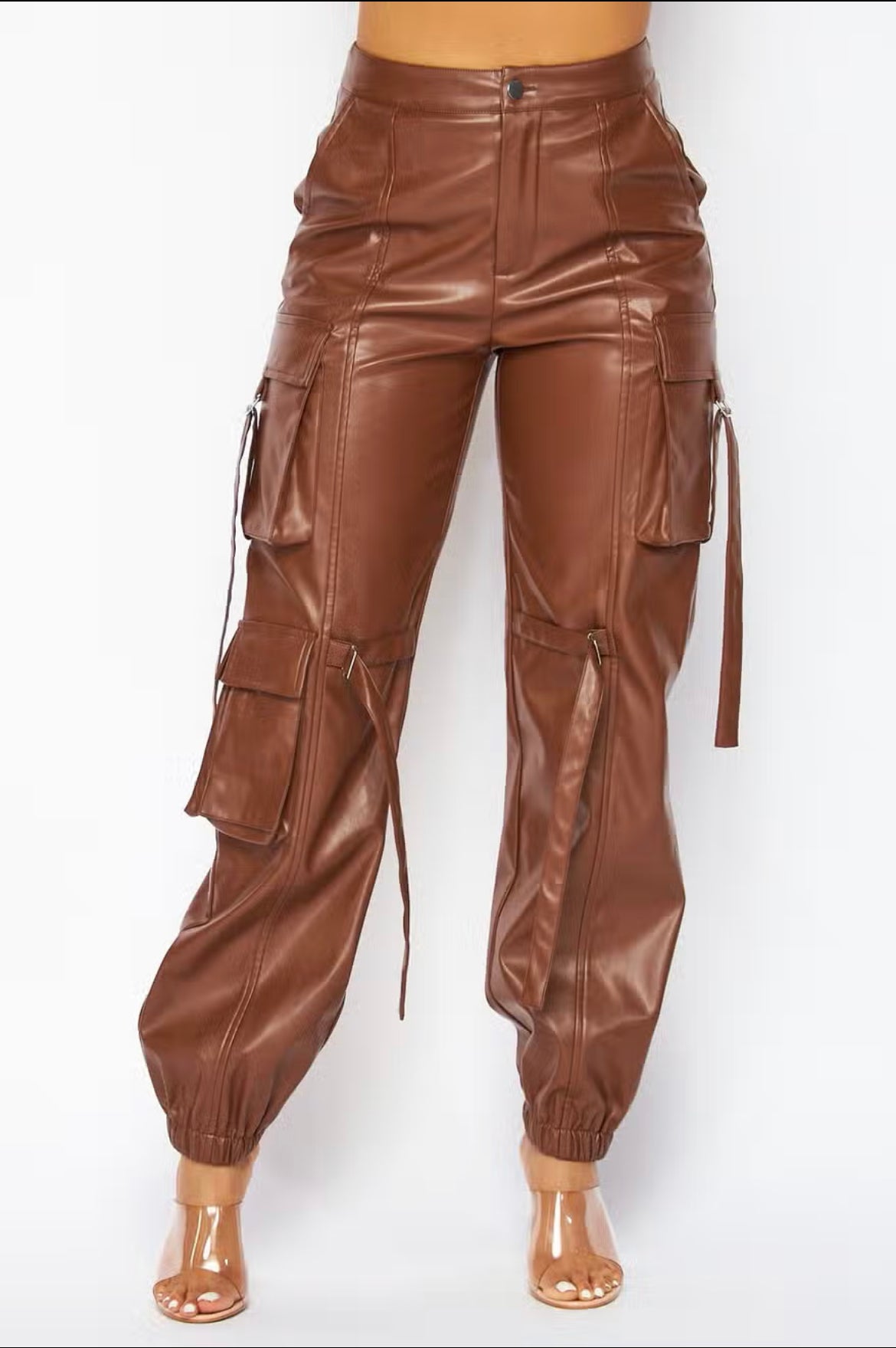 Leather joggers