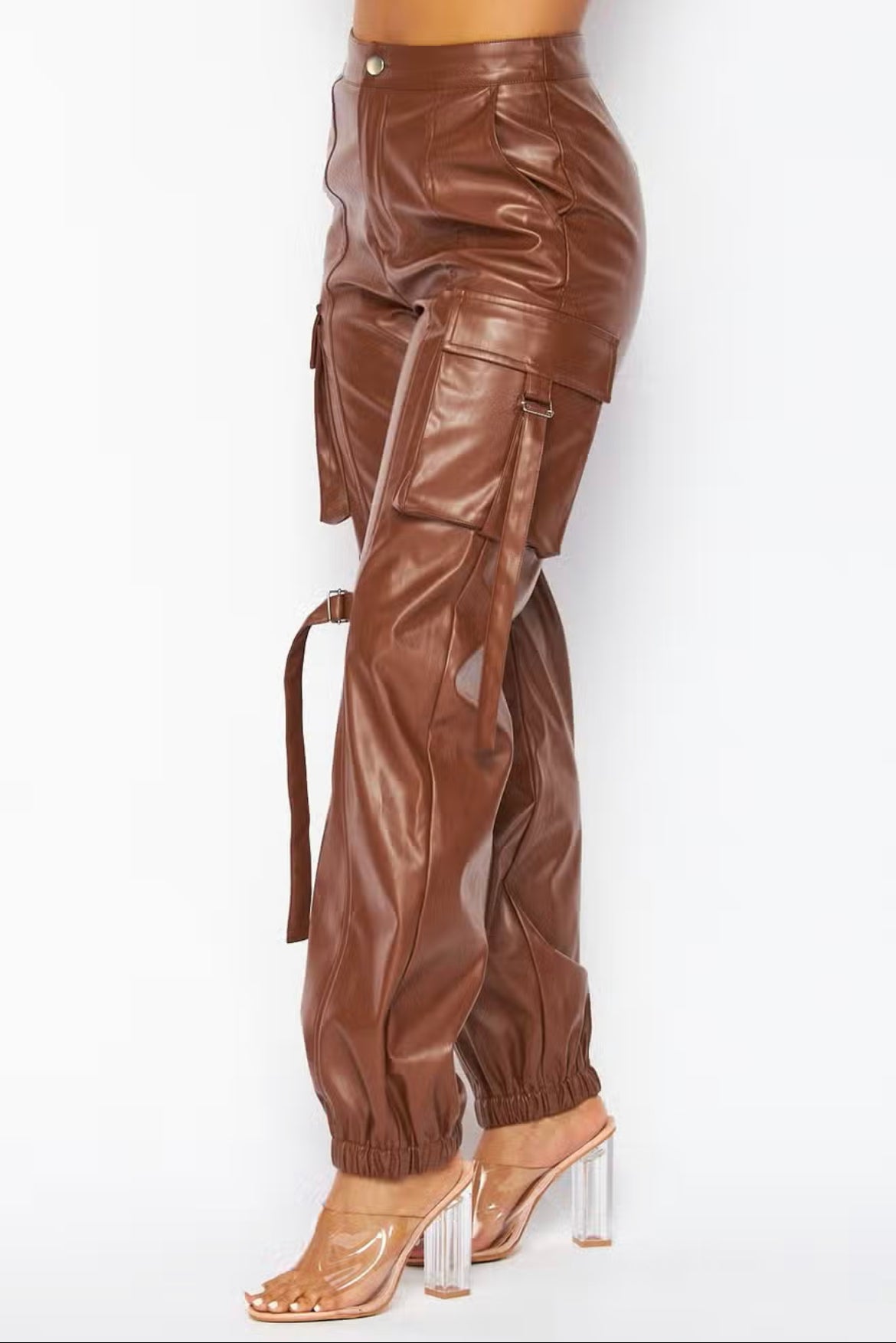 Leather joggers