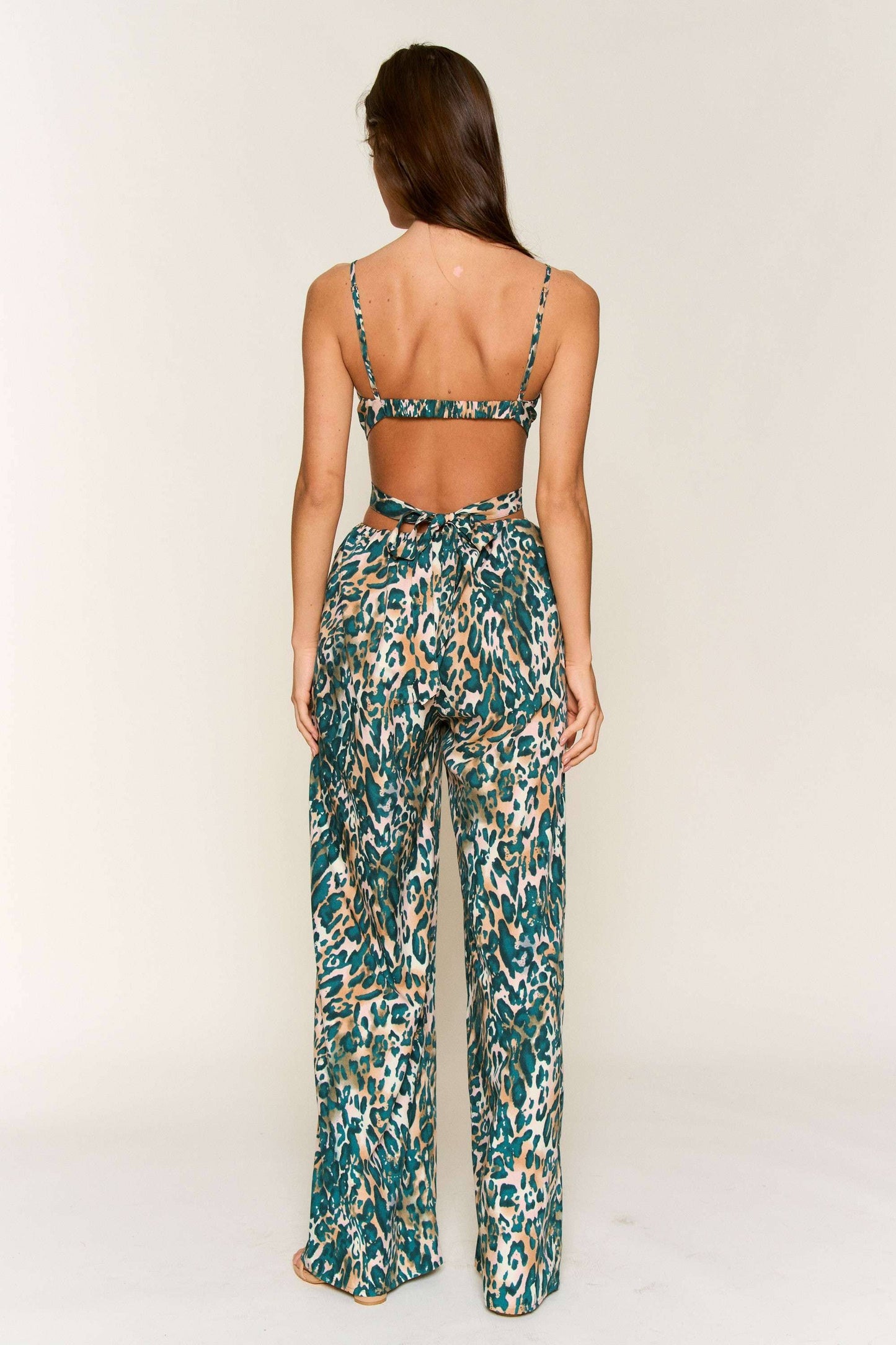 SPAGHETTI STRAP TIE BACK JUMPSUIT