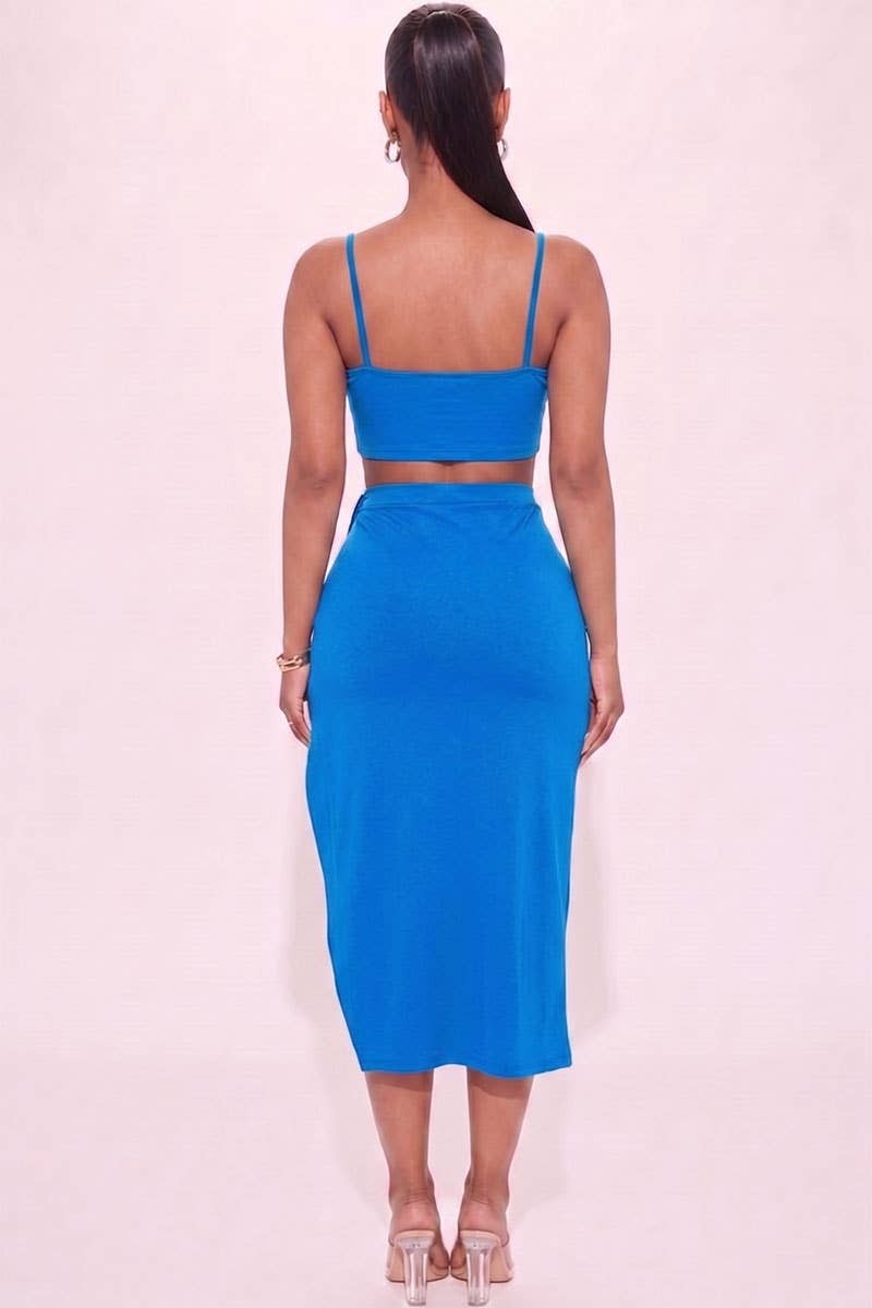 High-Slit Maxi Skirt Set
