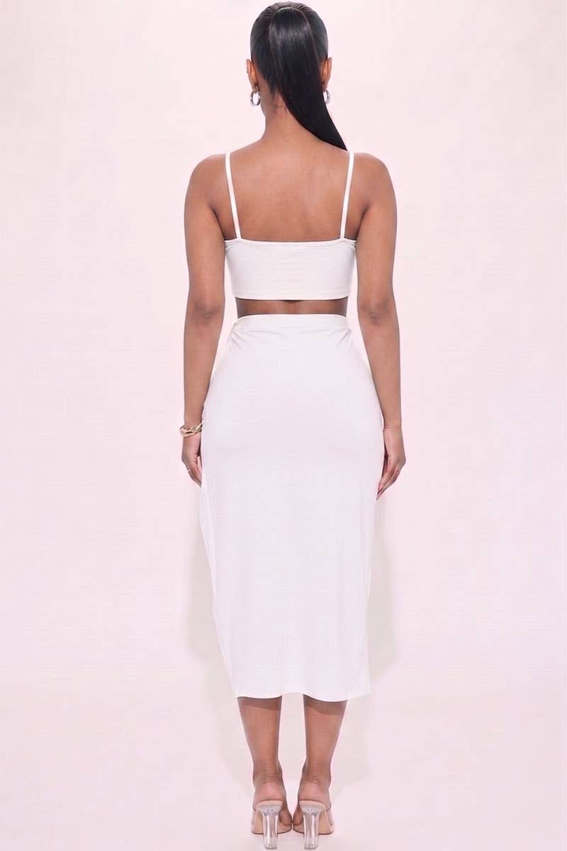 High-Slit Maxi Skirt Set