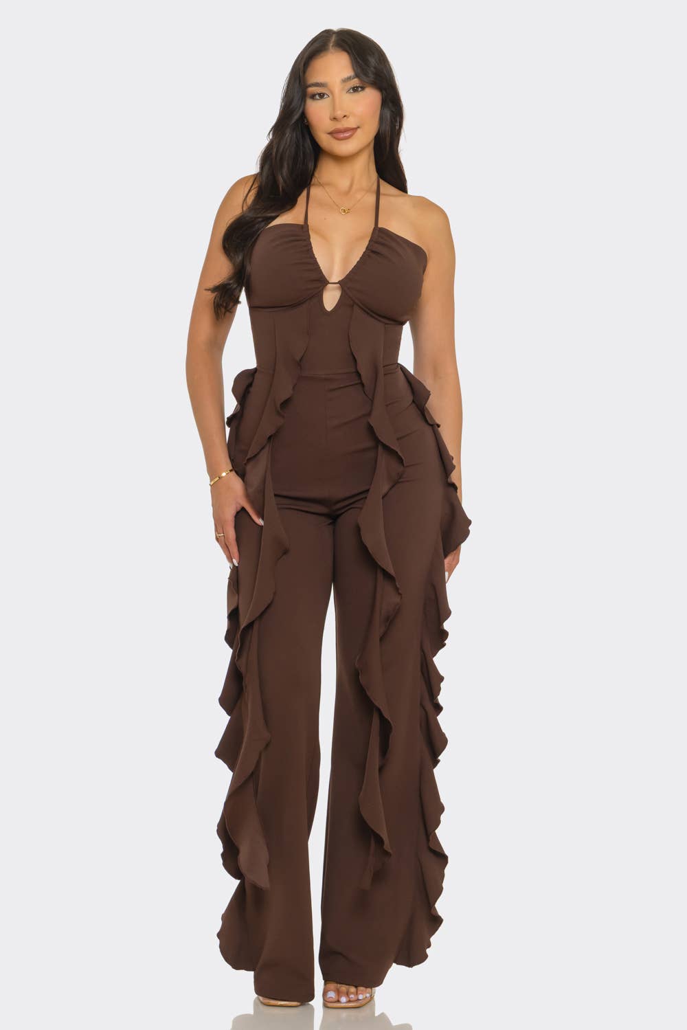 Ruffles Halter Spaghetti Jumpsuit