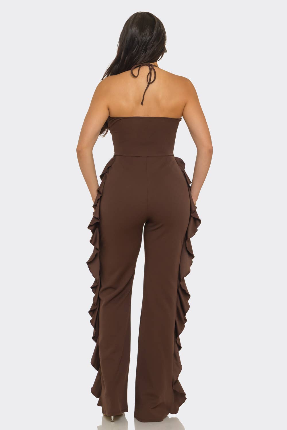 Ruffles Halter Spaghetti Jumpsuit