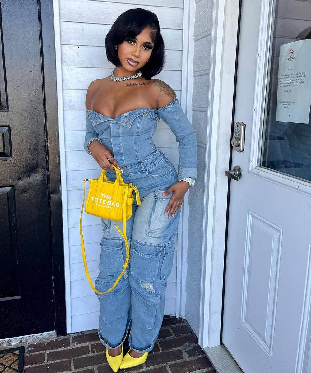Denim Cardigan jumpsuit