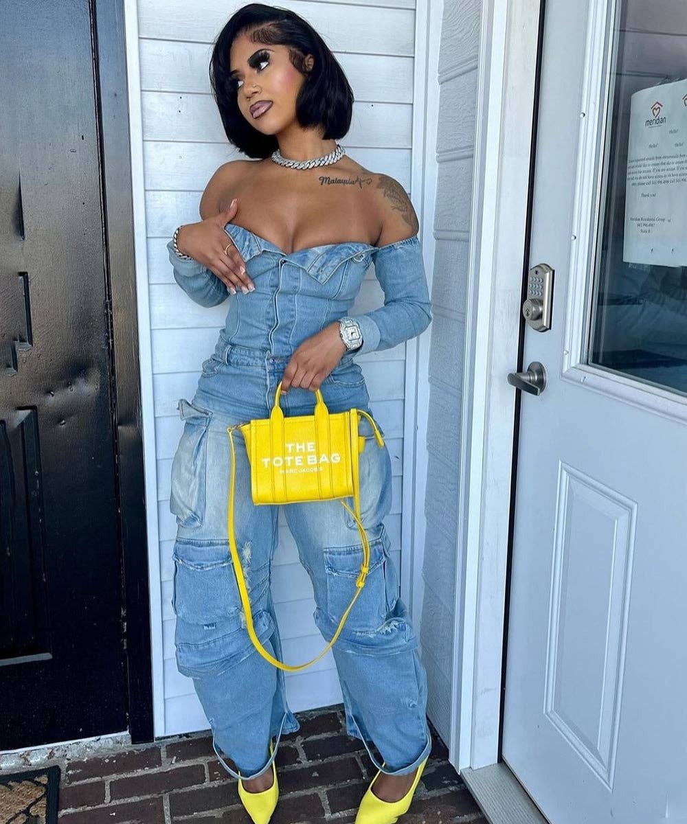 Denim Cardigan jumpsuit