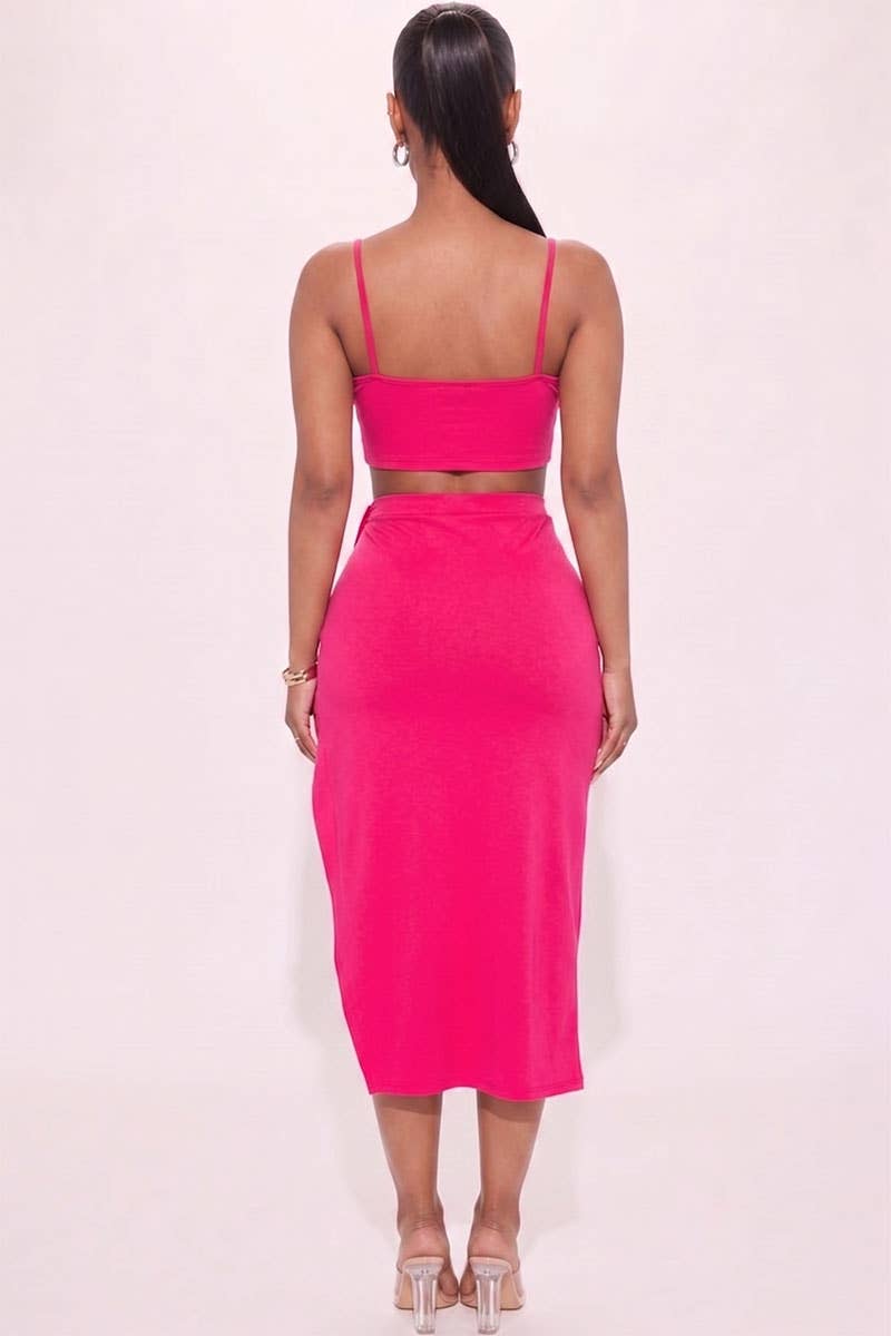 High-Slit Maxi Skirt Set