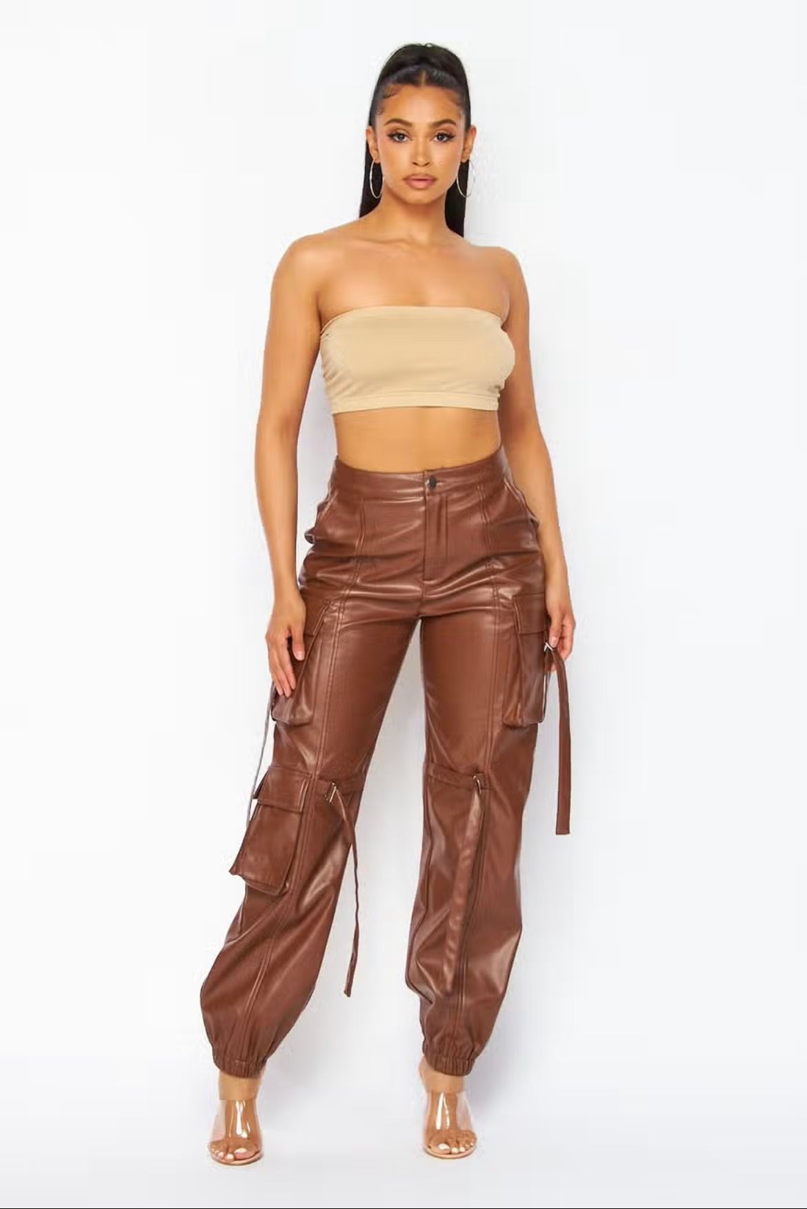 Leather joggers