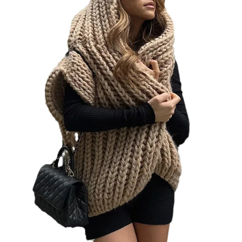 Solid Hooded Knitted Cardigan