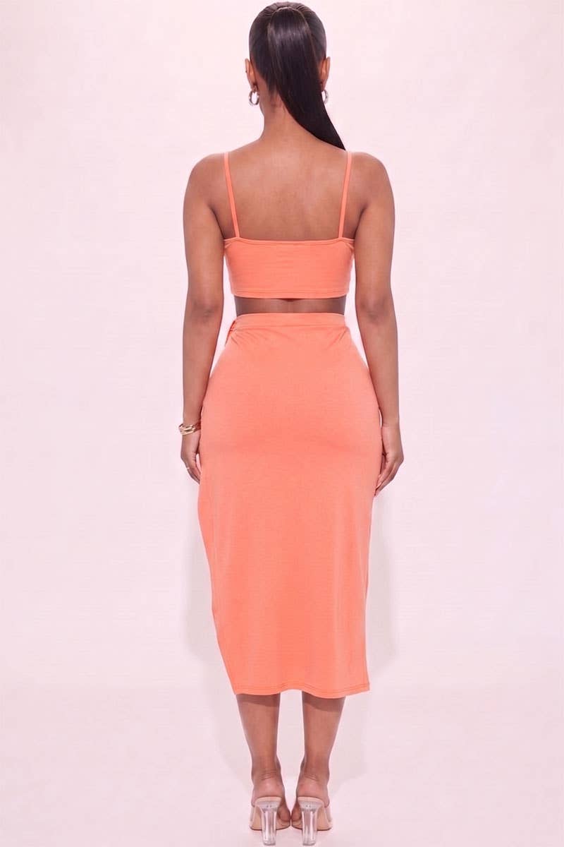 High-Slit Maxi Skirt Set