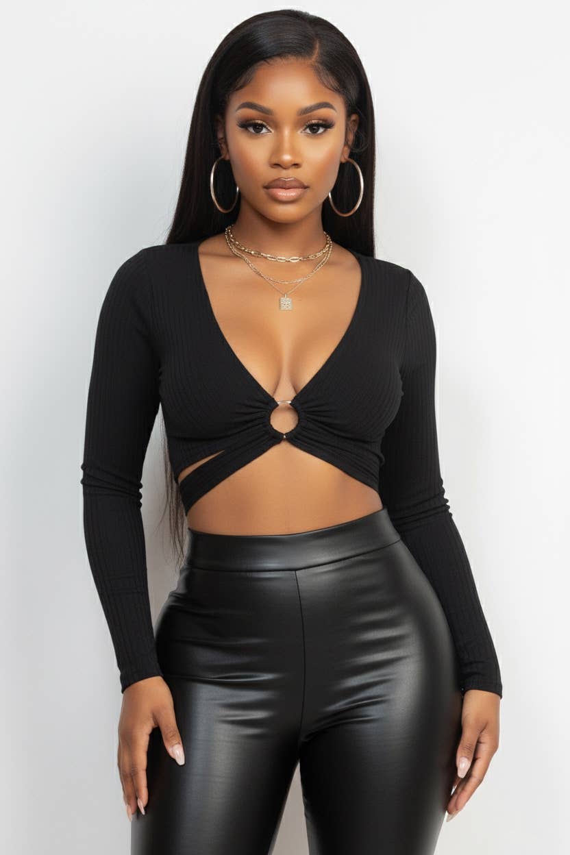 WAIST BACK BELT CROP TOP