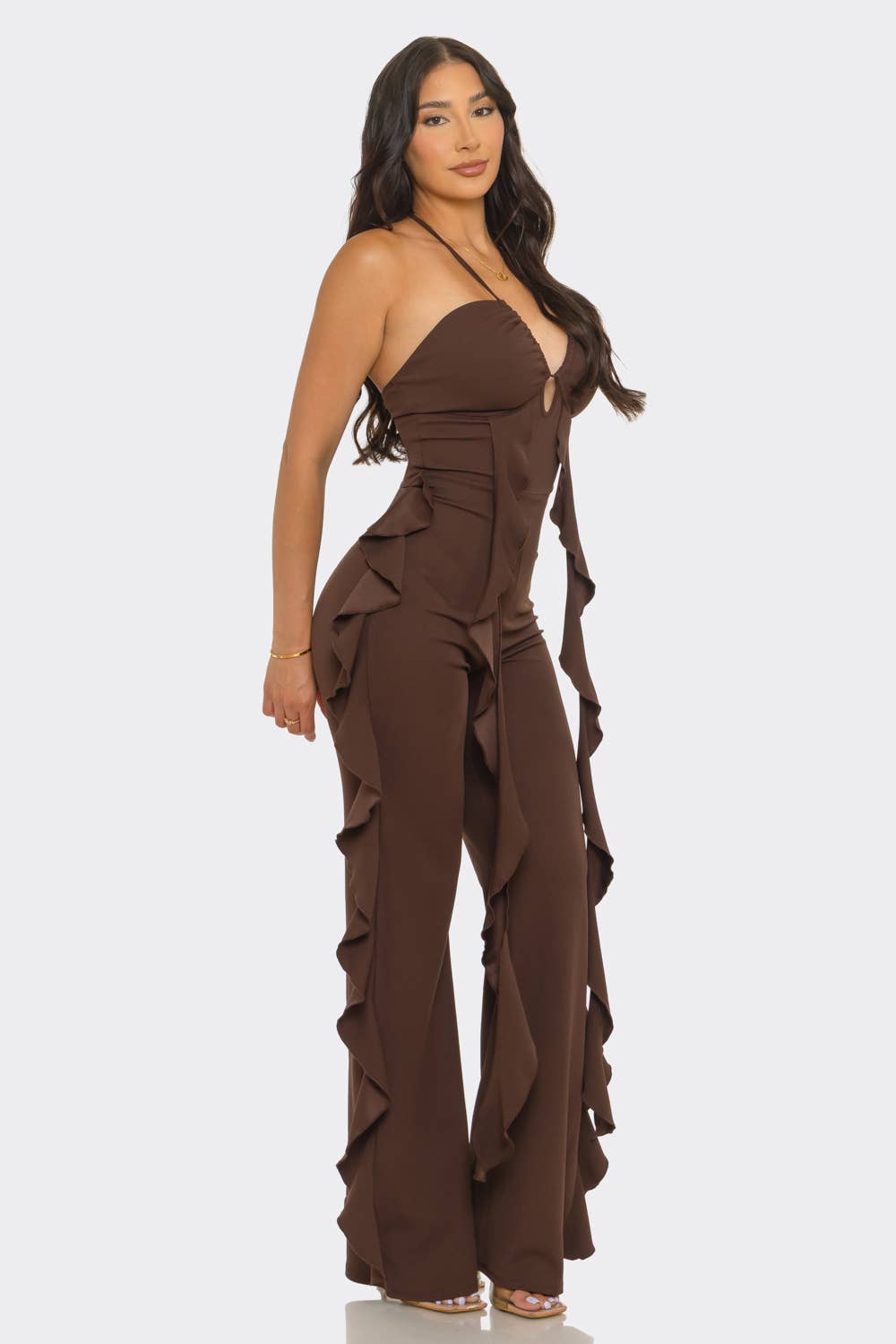 Ruffles Halter Spaghetti Jumpsuit